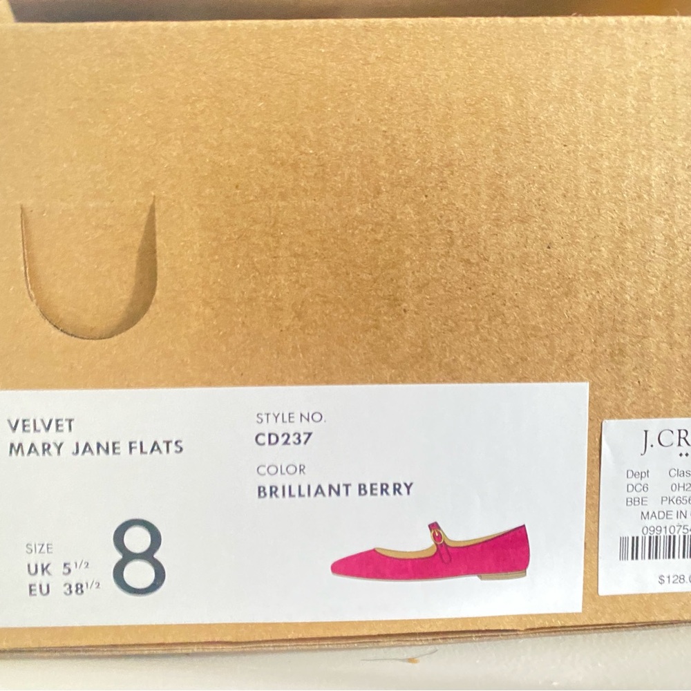 J. Crew 20204 Velvet Mary Jane flats